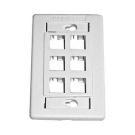 Belden 6 Port - Single Gang Flush Wall Plate - Gray | ShowMeCables.com