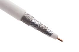 RG6 - Quad Shield - CCS - Plenum - Coax Cable - White - Per FT