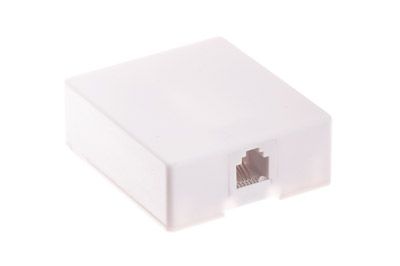 RJ11 Modular Surface Mount Box - White | ShowMeCables.com