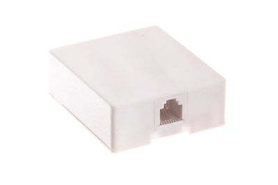 RJ12 Modular Surface Mount Box - White | ShowMeCables.com