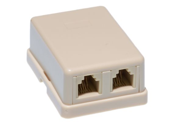 Dual Rj11 6p4c Surface Mount Box - Ivory 