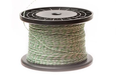 24 AWG Cross Connect Wire - 1 Pair - Green/White - 1000 FT
