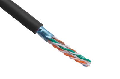 Cat6 Shielded Solid PVC Cable - Black - Per FT | ShowMeCables.com