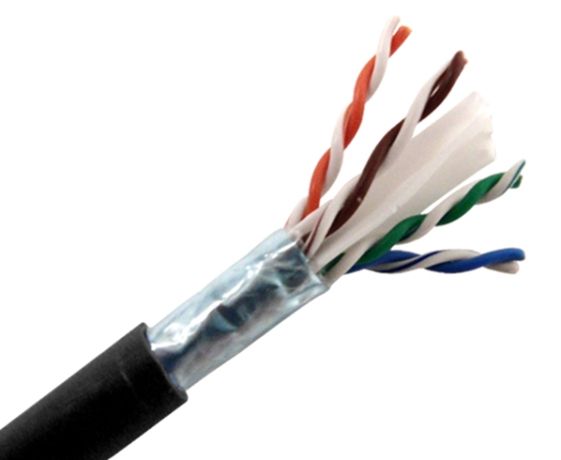 CAT6A Indoor/Outdoor Bulk Ethernet Cable, UV Resistant, Shielded CMX/CMR -  Black - 1000 FT