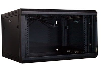 ShowMeCables Fixed Wall Mount Cabinet - 23 Inch Depth - 6 RU - Flat Box