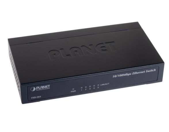Switch Planet 5-Port 10/100Mbps Fast Ethernet Switch, Metal (FSD