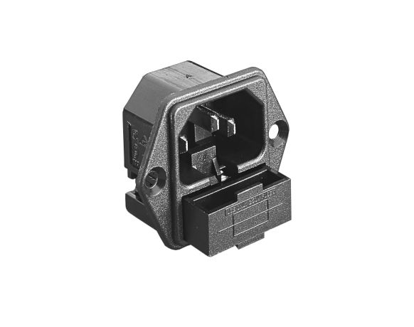 3 Pole Flange Mount Fused IEC inlet connector | ShowMeCables.com