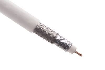 75' Feet, White RG6 Coaxial Cable (Coax Cable) with Weather Proof