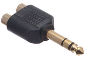 1/4 IN Stereo Male to Dual RCA Female Adapter
