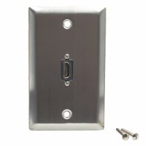 Single Gang Stainless Steel Wall Plate - HDMI F/F