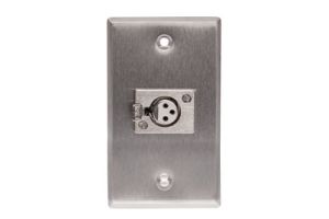 XLR 3 Pin Female Wall Plate - Single Gang - 1 Port - Stainless Steel