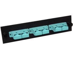 10G Multimode Fiber Adapter Panel - 3 Duplex SC Couplers - 6 Ports Total