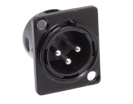 XLR 3 Pin Male Chassis Mount Connector - Plastic