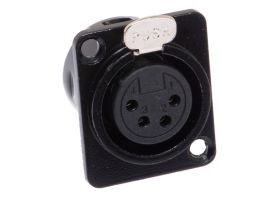 XLR 4 Pin Female Chassis Mount Connector - Plastic