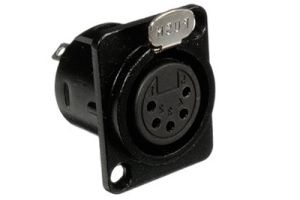 XLR 5 Pin Female Chassis Mount Connector - Plastic