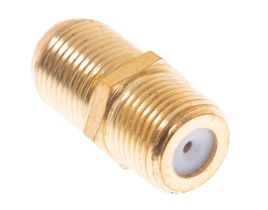 F-Type Female to F-Type Female Inline Splice Coupler Adapter - Gold
