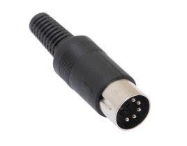 5 Pin DIN Male Solder Connector - Plastic - 180° Style