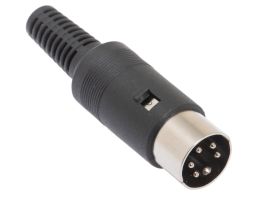 5 Pin DIN Male Solder Connector - Plastic - 240° Style