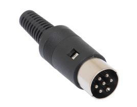 6 Pin DIN Male Solder Connector - Plastic