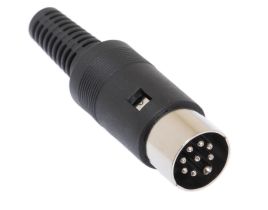 8 Pin DIN Male Solder Connector - Plastic - 270° Style