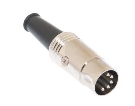 5 Pin DIN Male Solder Connector - Metal - 180° Style