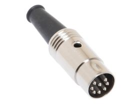 8 Pin DIN Male Solder Connector - Metal - 270° Style