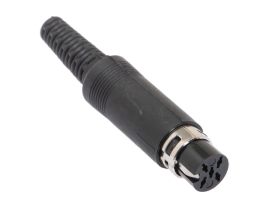 5 Pin DIN Female Solder Connector - Plastic - 360° Style