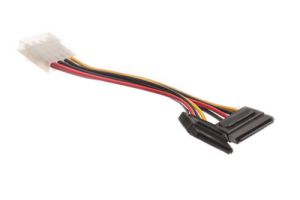 Molex 4-Pin Male to 2 SATA Female Y Cable - 6 Inch