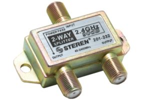 2-Way Coax Splitter - 40 to 2400 MHz - One Port Power Passive