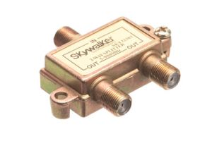 2-Way Coax Splitter - 5 to 900 MHz - All Ports Power Passing