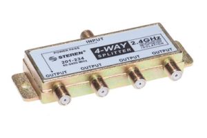 4-Way Coax Splitter - 40 to 2400 MHz - One Port Power Passive