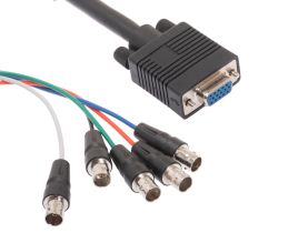 5 BNC Female to HD15 VGA Female Adapter Cable - 1 FT