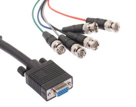 5 BNC Male to HD15 VGA Female Adapter Cable - 1 FT