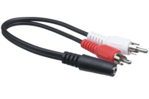 3.5mm Stereo Female to Dual RCA Male - 6 IN