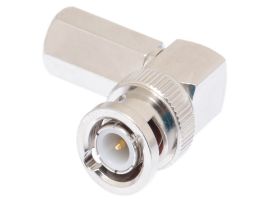 BNC Male Twist On Right Angle Connector - RG 6 PVC