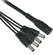 2.1mm DC Power Female to 4 Male Cable - 22 AWG
