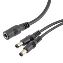 ShowMeCables DC Power Cable, 5.5mm/2.1mm Female To Dual Male, 1-Foot