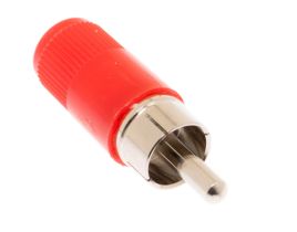 RCA Male Solder Connector - Red Plastic