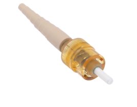 Corning UniCam High-Performance Connector -  ST, Multimode (OM1) - Single Pack - Amber Housing - Beige Boot