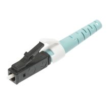 Corning Fiber Connector -  SC, Multimode (OM3/OM4/OM4 Extended 10G distance) - Single Pack - Black Housing - Aqua Boot