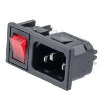L-com AC PEM C14 1.5mm PANEL SNAP-IN 4.8mm QUICK-CONNECT SINGLE CONTACT ILLUMUNATED SWITCH