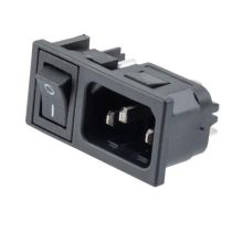 L-com AC PEM C14 2.0mm PANEL SNAP-IN 4.8mm QUICK-CONNECT SINGLE CONTACT SWITCH