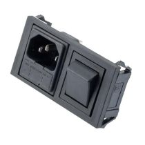 L-com AC PEM C14 1.0mm TO 3.0mm HORIZONTAL PANEL SNAP-IN 6.3mm QUICK-CONNECT DOUBLE CONTACT SWITCH FUSEHOLDER