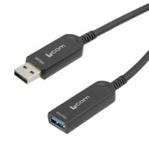 L-com USB 3.1 Active Optical Cable, A male to A female, Backwards Compatible, PVC Jacket, 5 Meters