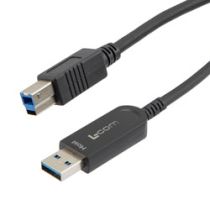 L-com USB 3.1 Active Optical Cable, A male to B male, Backwards Compatible, PVC Jacket, 5 Meters
