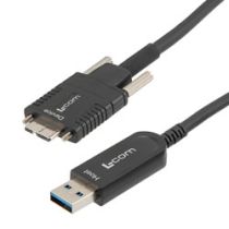 L-com USB 3.1 Active Optical Cable, A male to Micro B male, Backwards Compatible, PVC Jacket, 5 Meters