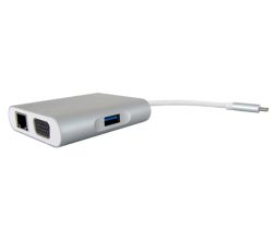 USB Type C Male to USB-C Female, USB 3.0 Type A and VGA Female - 4 in 1 Converter