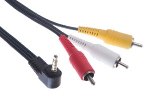 Right Angle 3.5mm TRRS Male to Triple RCA Male Cable - 6 FT