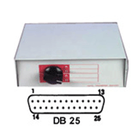 4-Way Manual Rotary Knob DB25 Serial Switch Box