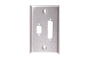 DB25 and DB9 Wall Plate - Single Gang - Stainless Steel